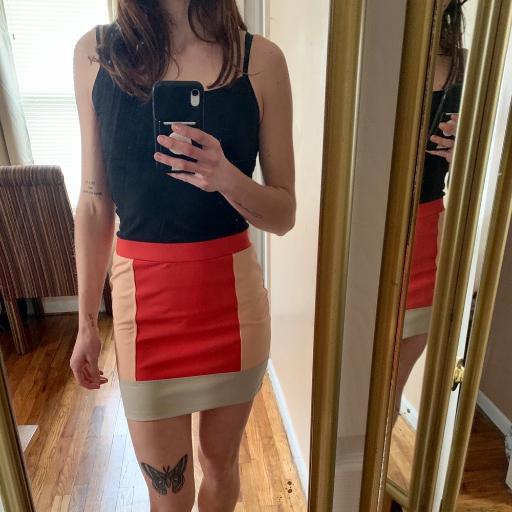 Color-block Mini Skirt